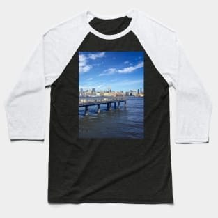 Manhattan Skyline Skyscrapers NYC Baseball T-Shirt